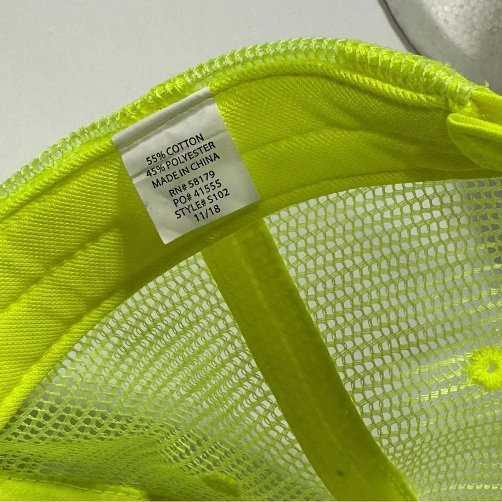 Pigtails Run Trucker Hat Neon Yellow Mesh